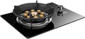 Gas cooktop 1 Burner, 5.2KW 9-Cavity fire Ring Wok Burner, with flameout Protection, Timer, cast Iron Pot Rack, Black Tempered Glass Panel (Size : NG)