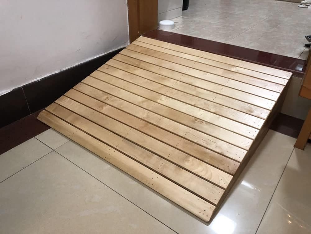 Portable Door Threshold Ramp for Wheelchairs, 5'/6'/7' Rise, Wooden Non-Slip Entryway Transition Ramp for Home/Entryway (Size : 50x45x18cm/19.7x17.7x7in)