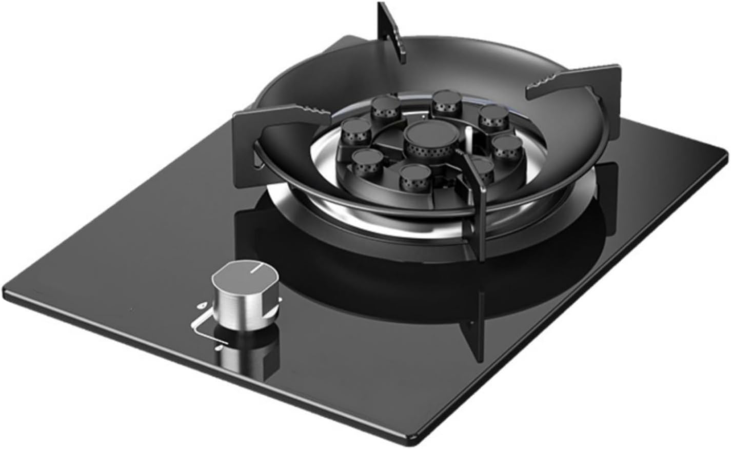 Gas Stove 1 Burner,5.2KW Natural Gas/Liquefied Gas Conversion Stove,Tempered Glass Cast Copper Pot Rack,with Flameout Protection,for Home Kitchen(LPG)