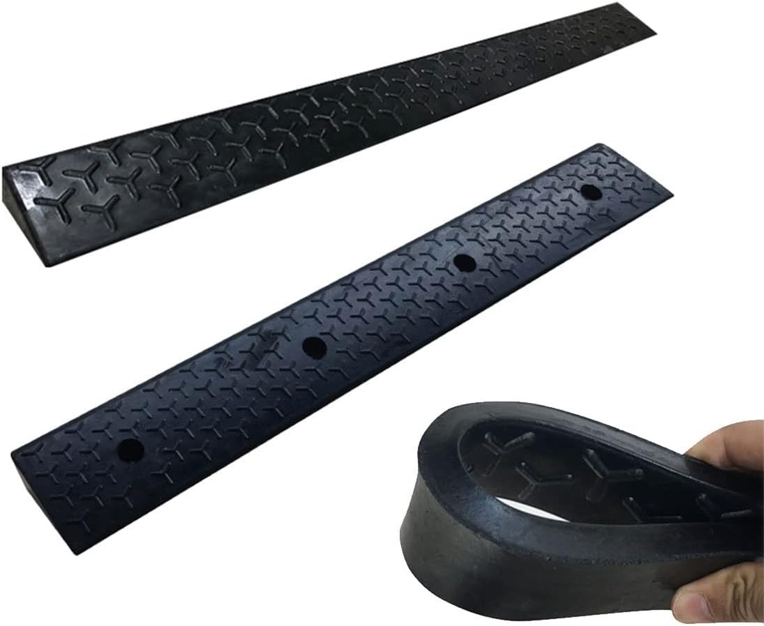 Portable Curb Ramp Driveway, Rubber Car Kerb Ramp, Antislip Threshold Ramps for Driveway, Sidewalk, Scooter, 1/1.5/2/2.5/3/3.5/4/4.5/5/6/7/8/9/10Cm Height(100 * 4 * 1Cm)