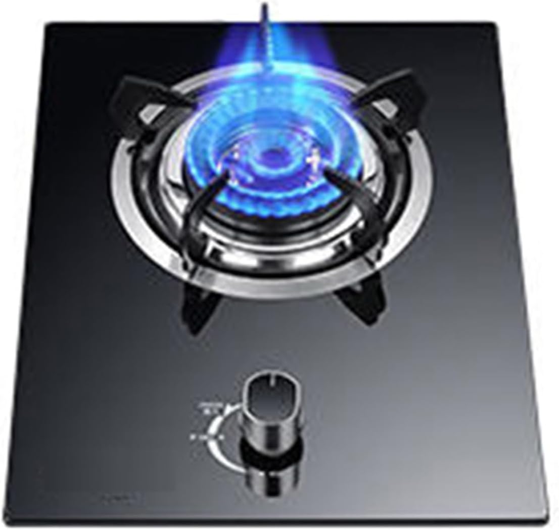Single Burner Gas Stove,Glass Nine Gun Copper Cover Embedded Single Liquefied Gas,Propane Burner Head,for Tailgating, Seafood Boil,Home Brewing