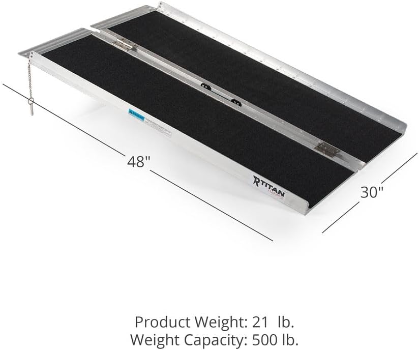 Titan Ramps 4' Single-Fold Wheelchair Ramp - 500 lb. Capacity
