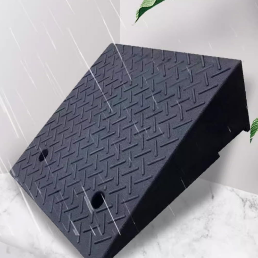 Portable Curb Ramps Heavy Duty Rubber Threshold Ramp Loading Ramp Car Curb Ramp Driveway Ramp for Car Doorways Bike Motorcycle(19.7x31.5x5.1in)