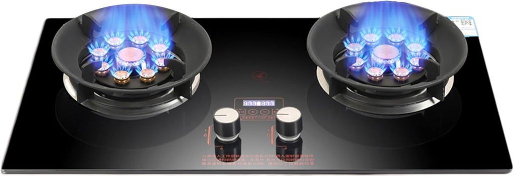 Propane Stove,2 Burners Portable Propane Stove,tempered Glass Gas Cooktop,Maximum 17742.4BTU Great for Family Restaurants and Food Trucks (Color : NG)