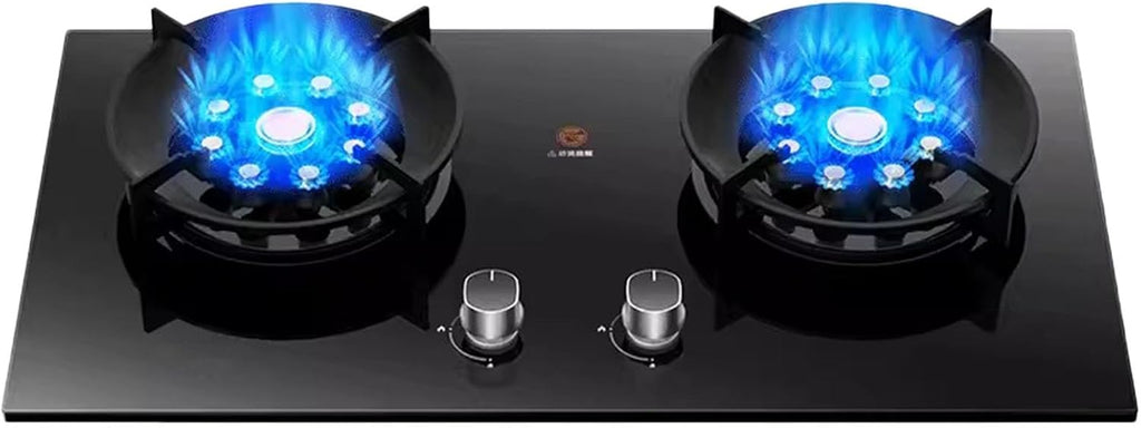 Propane Stove,2 Burners Portable Propane Stove,Maximum 17742.4BTU Tempered Glass Gas Cooktop Suitable for Kitchen Outdoor RV and Apartments (Color : LPG, Size : Style 1)