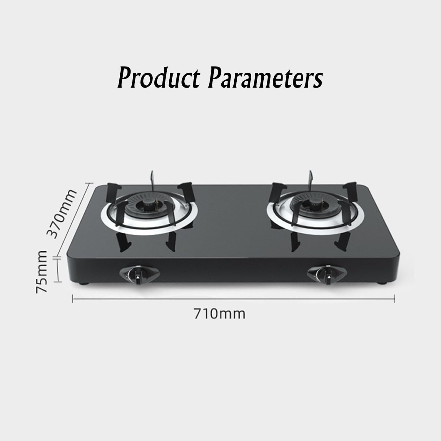 Propane Stove 2 Burners Portable Propane Stove,17742.4BTU High Power Tempered Glass Gas Cooktop for Home Use Food Stalls and Canteens (Color : LPG)