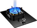 4.2KW Gas Stove,Single Burner,Gas/LP Gas Conversion Stove,Tempered Glass Cast Iron Pot Rack,with Flameout Protection,for Home Kitchen(LPG)