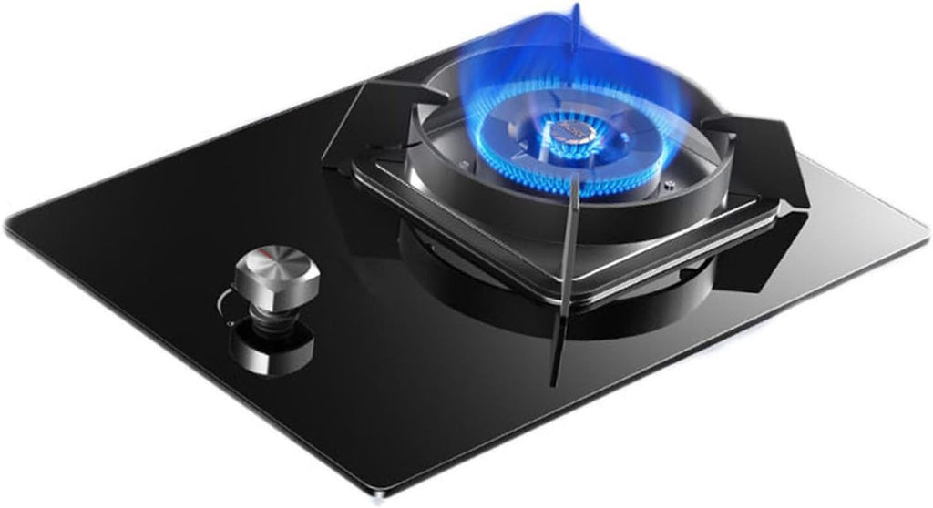 Gas Stove,Portable Tempered Glass Gas Hob LPG/NG Cooker,for Home Camping Garden Catering,Heat Load:5.2KW/17742.4BTU,1 Burner Embedded (Color : NG)