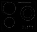 Electric Ceramic Cooktop 24 Inch, 3 Burners Electric Stove Top, 110V 2600W Coutertop & Built-in Kitchen Stove Top with Child Safety Lock & Timer, Touch Control Electric Cooktop (No Plug）