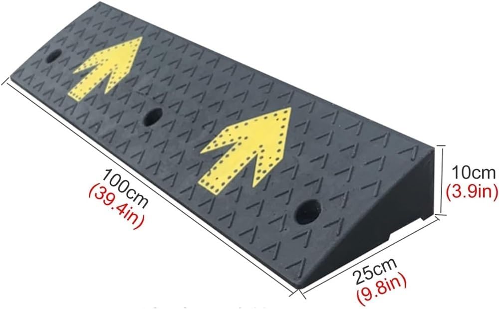 JIUYUEYA Threshold Ramp, Ramps for Wheelchairs,Curb Rubber Entry Ramp for Riding Mowers/Cars/Motorcycle, Outdoor/Garden/Front Door Ramps (Size : 10cm/3.9in)