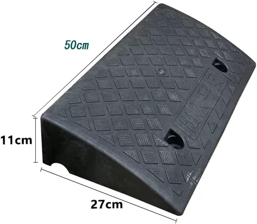 Set of 2 Curb Ramps Plastic 1.2-8.7inch, Yellow Green Driveway Ramps, Heavy Duty Threshold Ramps, Portable Curb Ramps for Wheelchair Motorycle (Color : B, Size : 2_19.6X10.6X4.3IN-50X27X11CM)