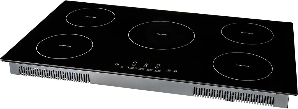 Happybuy Electric Cooktop, 5 Burners, 36'' Induction Stove Top, Built-in Magnetic Cooktop 9200W, 9 Heat Levels, Multifunctional Burner, LED Touch Controls with Child Lock & Overheat Protection