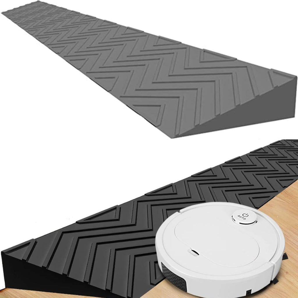 2 Inch Portable Threshold Ramp for Doorways - Heavy Duty Rubber Wheelchair Access Ramp - Non-Slip Indoor & Outdoor Ramp(Gray,100 * 10 * 3.5CM)