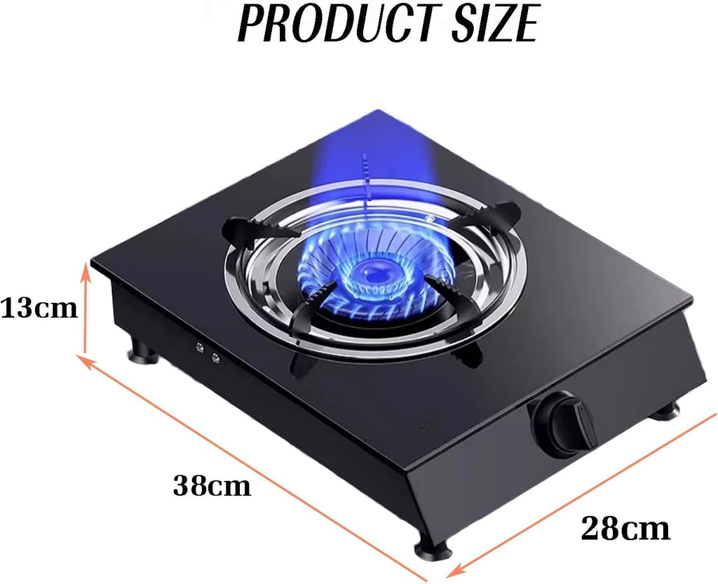 Single Burner Gas Stove,Gas Stove with Supercharged Fire and Tempered Glass,with Thermocouple Protection for Tailgating, Seafood Boil,Home Brewing