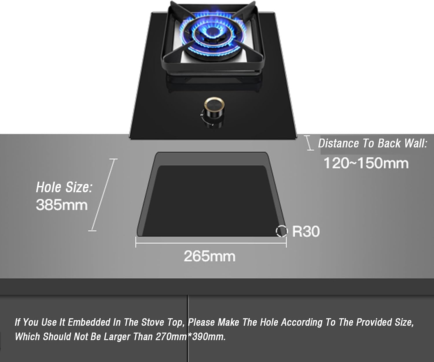 Propane Gas Stove,Tempered Glass Single Burner Propane Stove,Desktop Propane Gas Stove,Max 17060BTU Suitable for Kitchens, Apartments and More