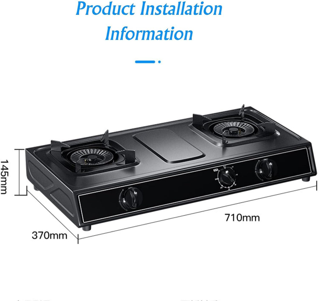 Propane Stove,2 Burners Portable Propane Stove,17742.4BTU High Power Stainless Steel Gas Cooktop for Kitchen Outdoor RV and Apartments (Color : NG, Size : Style 1)