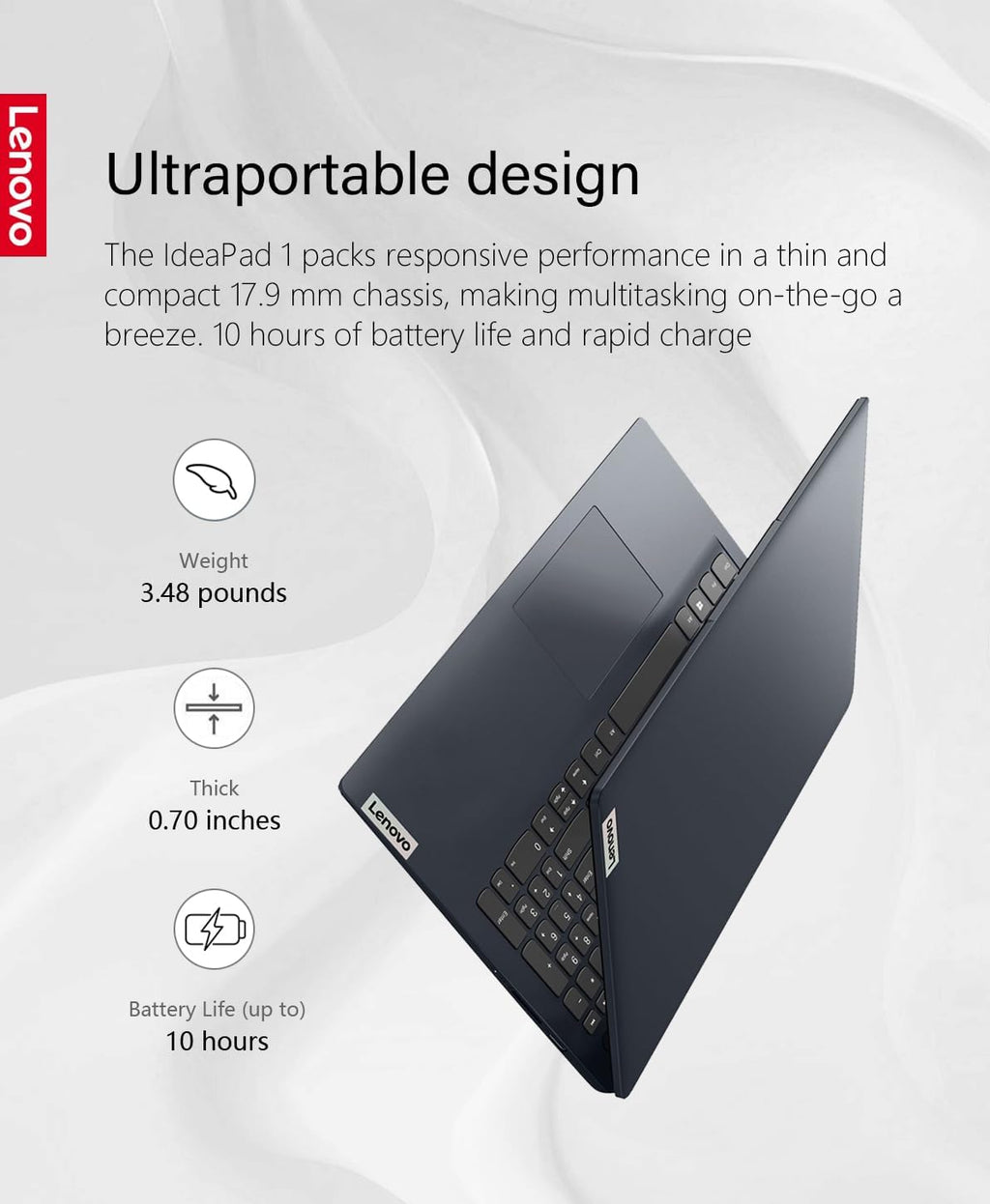 Lenovo 15.6' Laptop Computer for Business and Student, Intel Dual Core Processor, 16GB DDR4 RAM, 256GB PCIe SSD, WiFi 6, BT 5.2, Type-C, HDMI, Numeric Keypad, Abyss Blue, Windows 11 Home