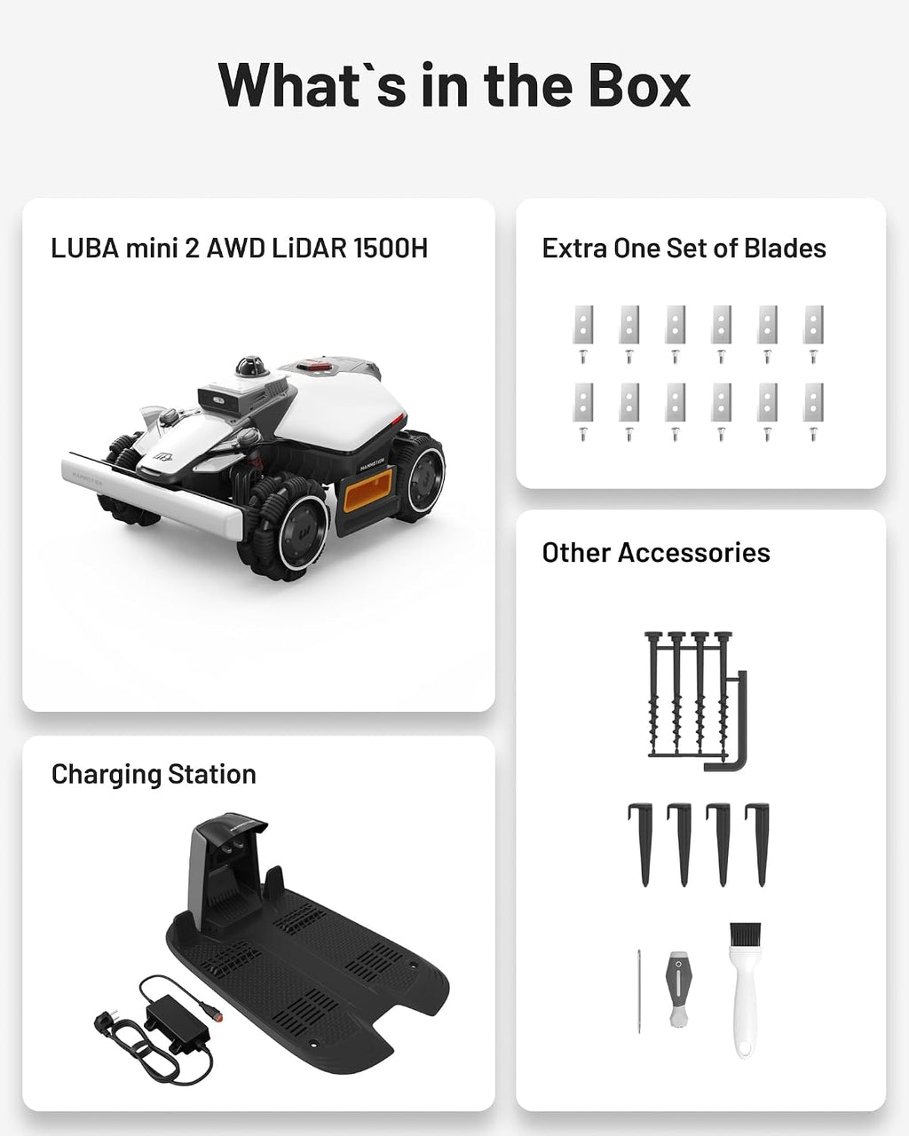 (2026 Upgrade) Mammotion LUBA mini 2 AWD 1500H Robot Lawn Mower, for 0.37 Acres, 360° LiDAR+Dual-Camera AI Vision, 80% Slope, DropMow, 20 Multi-Zone Management, Cutting Height 2.2'-4.0'