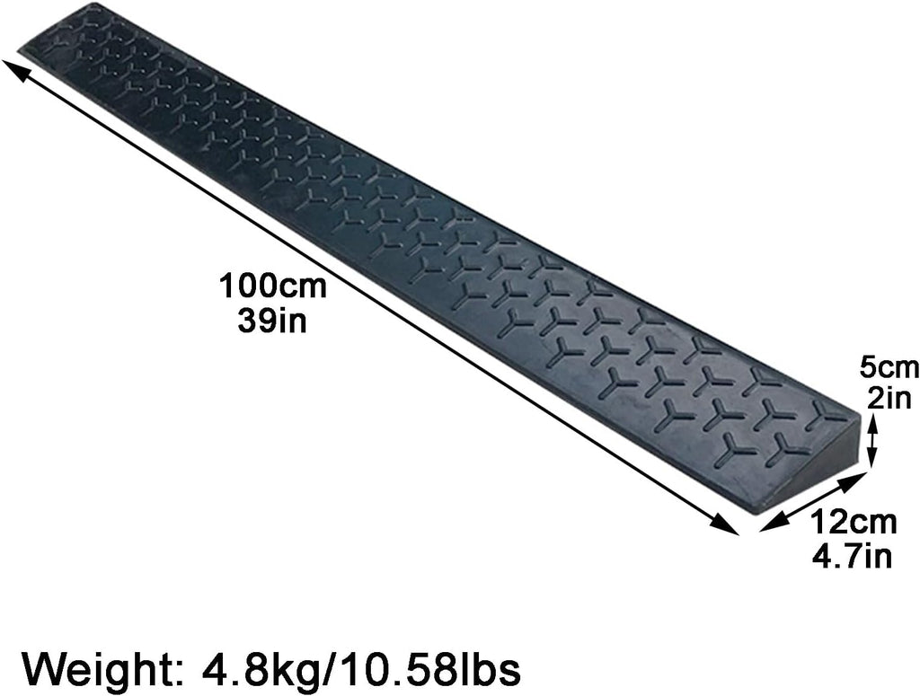 Rubber Curb Ramps Antislip Portable Rise Height Threshold Ramp with Stable Honeycomb Structure for Vehicle Truck(100 * 12 * 5cm/39 * 4.7 * 2in)