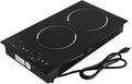 Double Induction Cooktop, Portable Induction Cooker with 2 Burner Independent Control, Ultrathin Body, 9 Temperature, 2 Hour Timer, Safety Lock