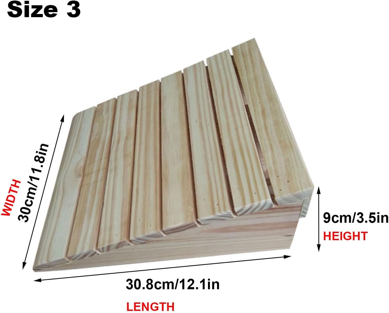 Wooden Threshold Ramp 2-6inch Door Ramp Home Non-Slip Entry Ramp or Doorways Curbs Step Transition Ramps for Wheelchair Walkers Car Motorcycle (Size : 30.8x30x9cm)