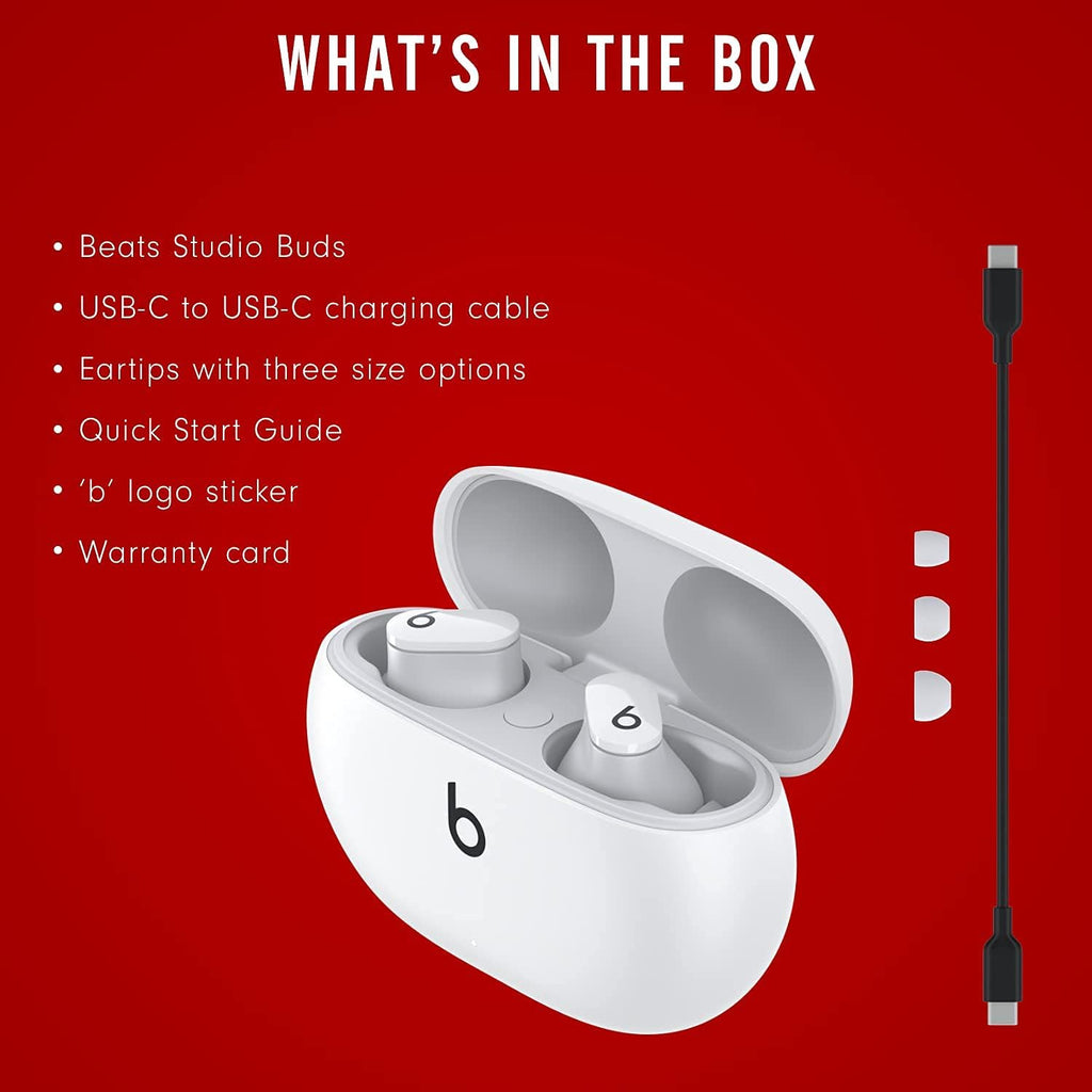 Beats Studio Buds - True Wireless Noise Cancelling Earphones - White (Renewed Premium)