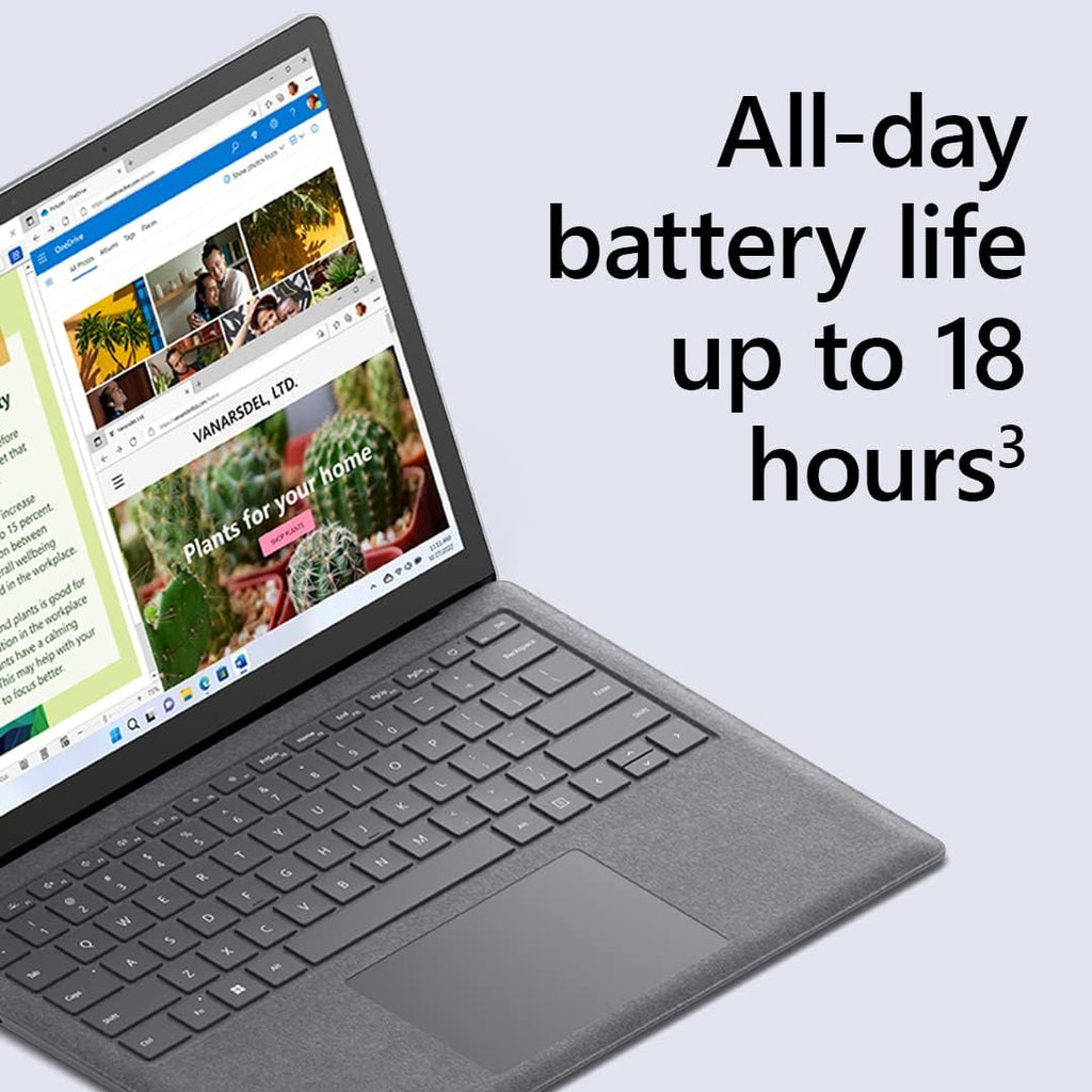 Microsoft Surface Laptop 5 (2022), 13.5' Touch Screen, Thin & Lightweight, Long Battery Life, Fast Intel i5 Processor for Multi-Tasking, 8GB RAM, 256GB Storage with Windows 11, Platinum