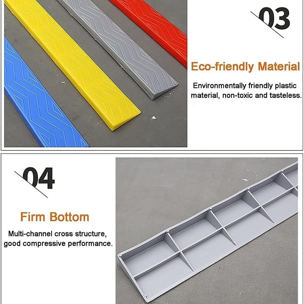 Portable Rubber Wheelchair Ramp for Home Steps/Door, Non-Slip Textured Surface, 39' Wide Curb Ramp with 4' Rise, Lightweight Threshold Ramp