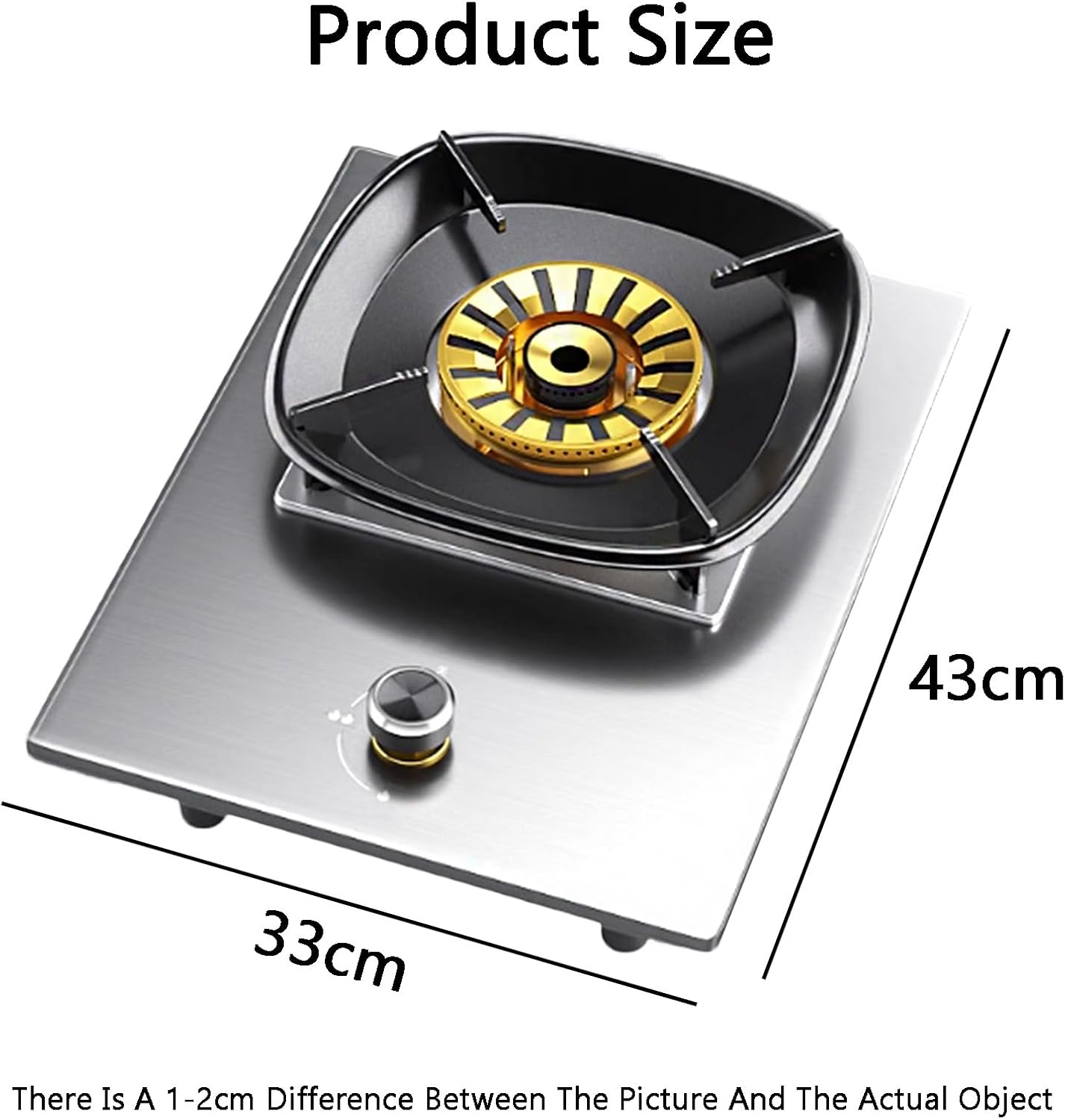 Gas Cooker,Stainless Steel 5.2kW Stove,Single-Burner Tabletop Built-in Gas Cooker,for Family Restaurants Food Stalls(LPG)