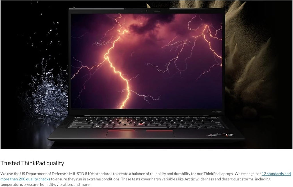Lenovo Gen 11 ThinkPad X1 Carbon Laptop with Intel Core i7-1365U vPro Processor, 14' WUXGA 100% sRGB Anti-Glare Touchscreen, 32GB LPDDR5 RAM, 1TB Gen4 Performance SSD, Thunderbolt, and Windows 11 Pro