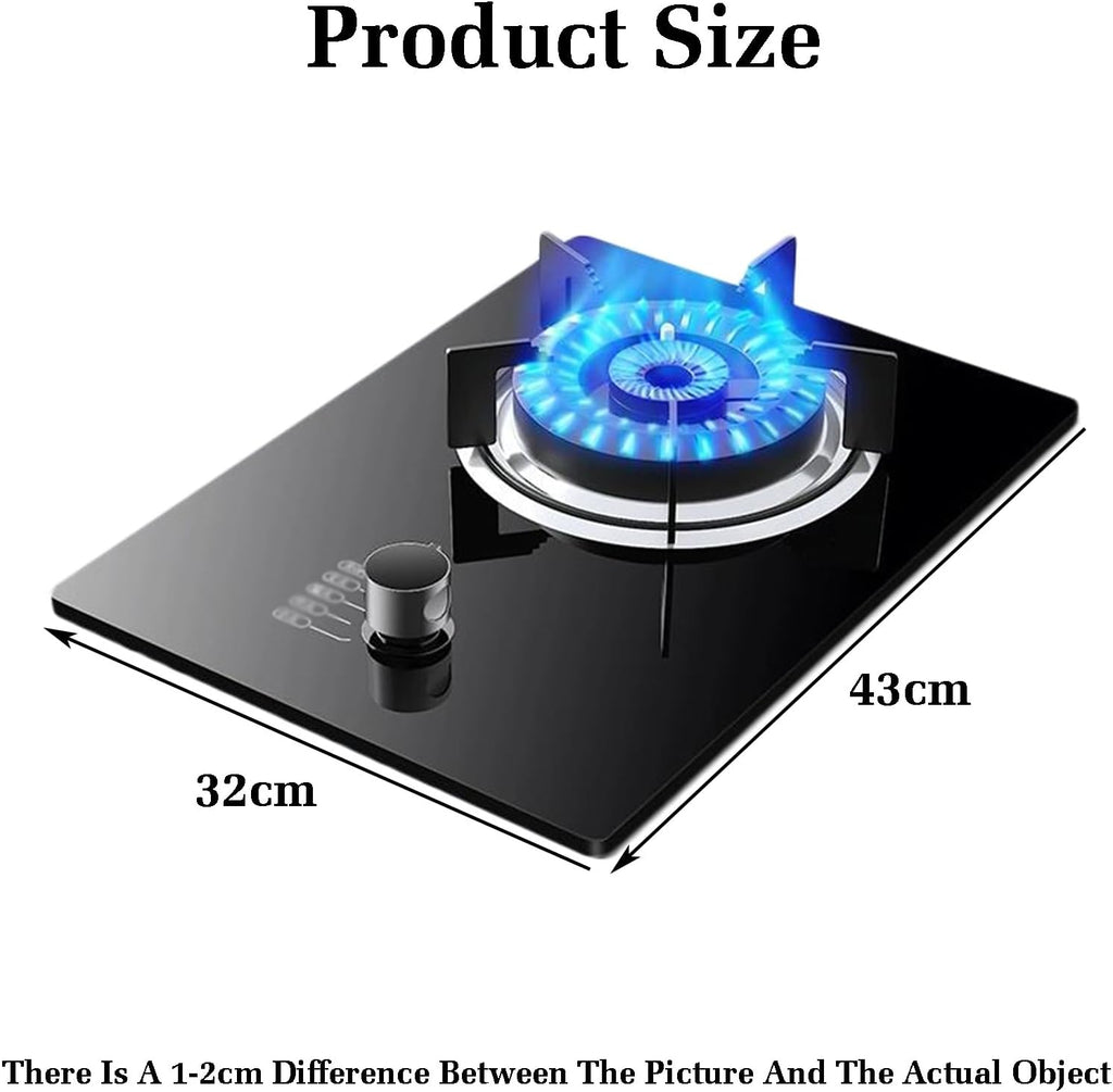 Gas Stove 1 Burner,Portable Gas Stove,Kitchen Counter Top Stove 4.8KW Gas,Gas/LP Gas Conversion Stove,Tempered Glass Cast Iron Pot Rack,with Flameout Protection(LPG)