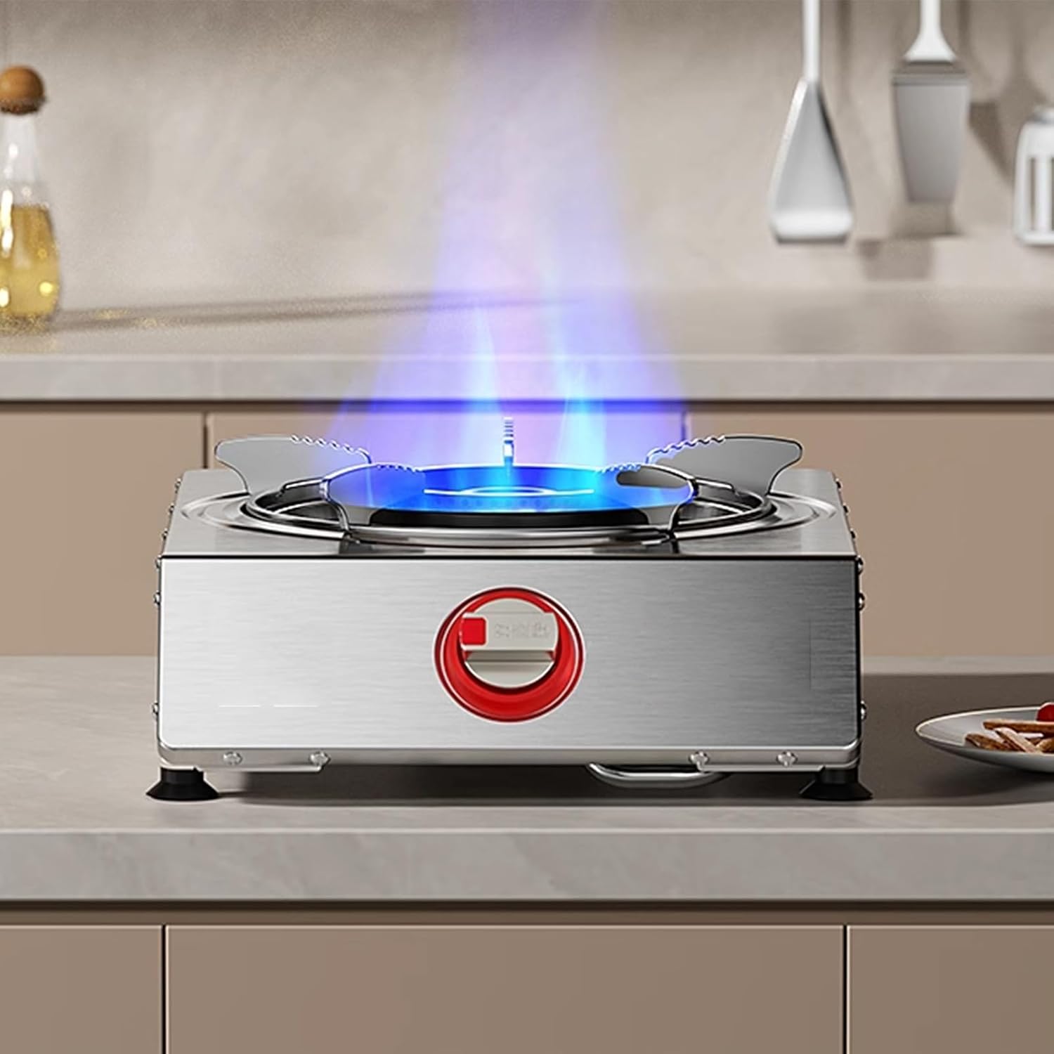 Single Burner Gas Stove,High Pressure Single Propane Burner,Home Kitchen with Flameout Protection,for Restaurant,fome(LPG)