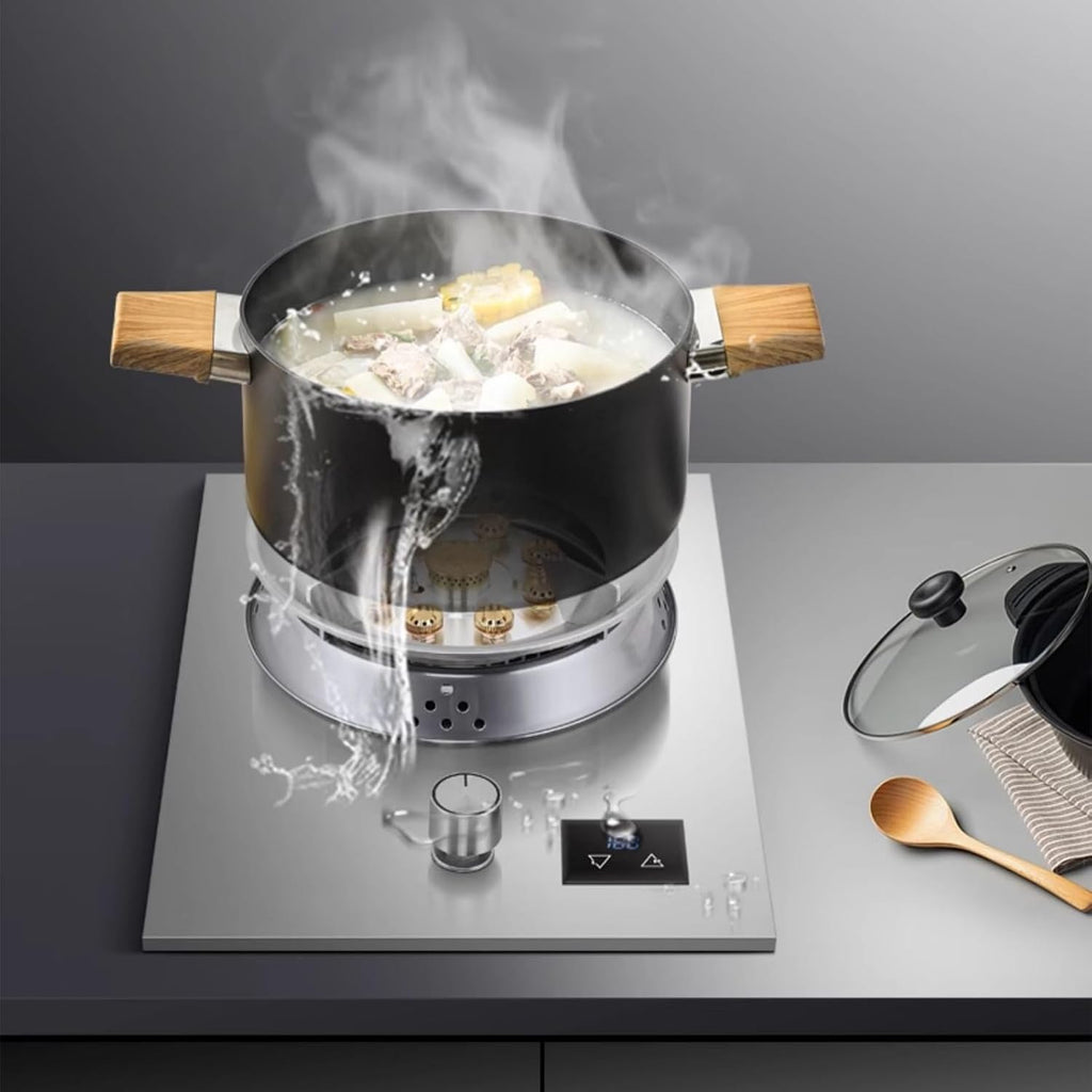 Single Burner Gas Stove,Stainless Steel Gas Stove with Timer and Flameout Protection Function,with Thermocouple Protection Ideal for Kitchens,Apartments(LPG)