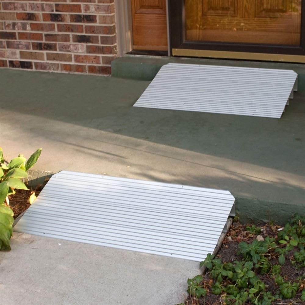 Silver Spring 6-1/4' High Aluminum Mobility Threshold Ramp for Wheelchairs, Scooters, and Power Chairs