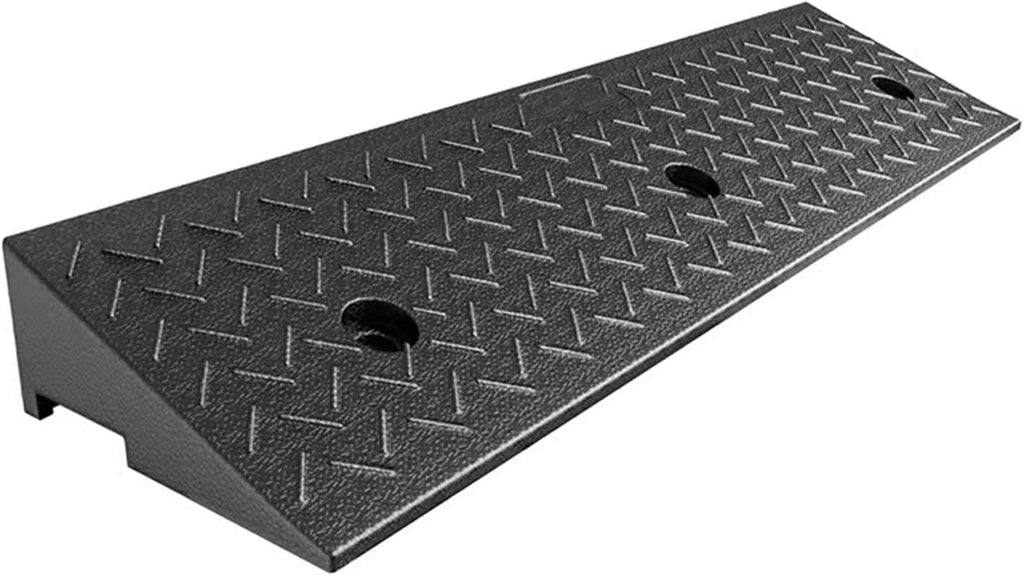 JIUYUEYA Driveway Curb Ramp,Threshold Ramp Wheelchair Ramp Scuff Plate with Anti-Slip Surface, Easy Portable Door Step Accessible Channel for Doorways Supermarket Entry, Size : 100X25X4CM-2PCS