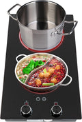 2-Burner Electric Induction Cooktop Stove Top, 110V Double Induction Cooktop Touch Control Child Lock Electric Cooktop 9 Power Levels LED Display Screen Kids Lock & Timer