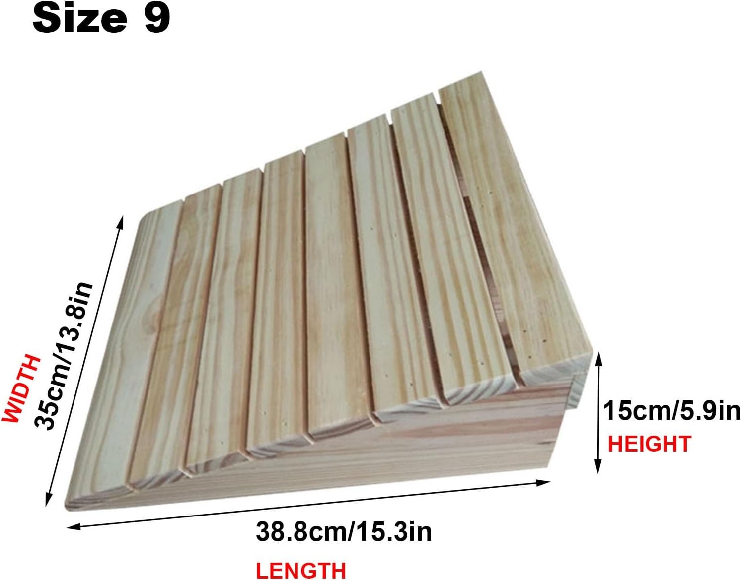 Wooden Threshold Ramp 2-6inch Door Ramp Home Non-Slip Entry Ramp or Doorways Curbs Step Transition Ramps for Wheelchair Walkers Car Motorcycle (Size : 38.8x35x15cm)
