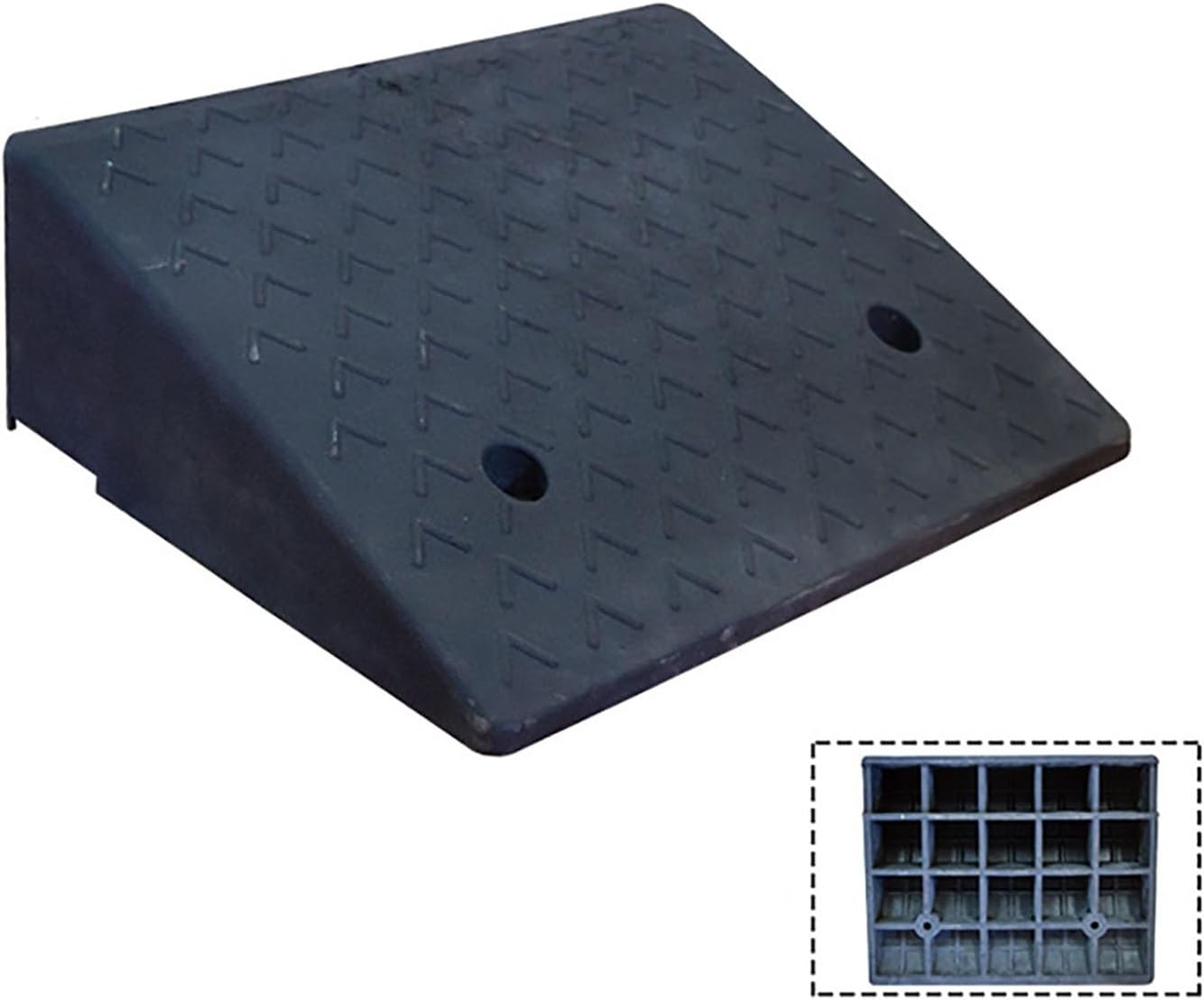 Heavy Duty Rubber Door Threshold Ramp, Wheelchair & Walker Access, Anti-Slip Texture, Water Drainage Design for Home Doorways, Steps & Showers