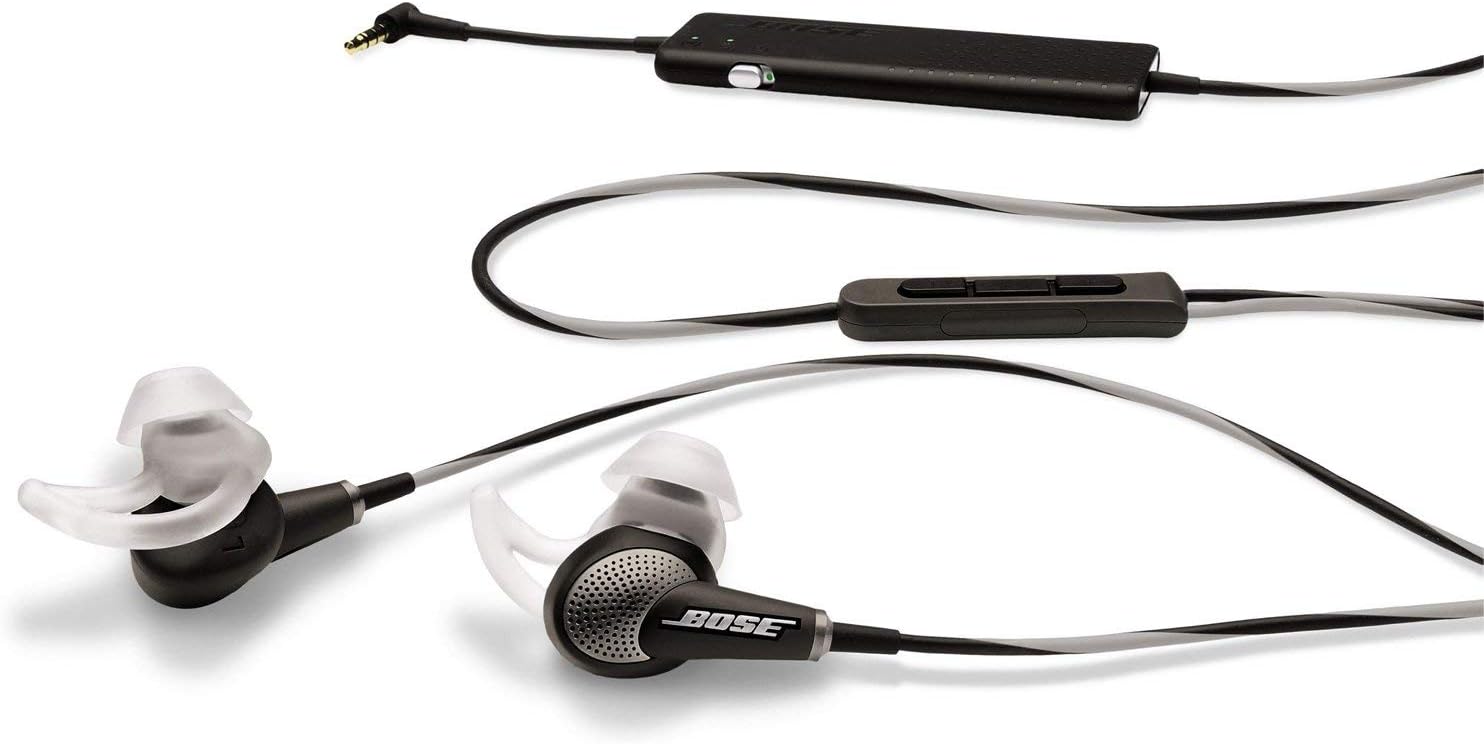 Bose QuietComfort 20i Acoustic Noise Cancelling Headphones, Black/White (Renewed)