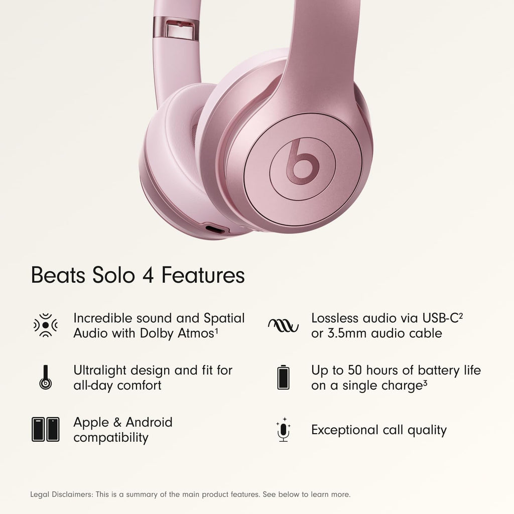 Beats Solo 4 Wireless Headphones with 20W Power Adapter - Metallic Pink