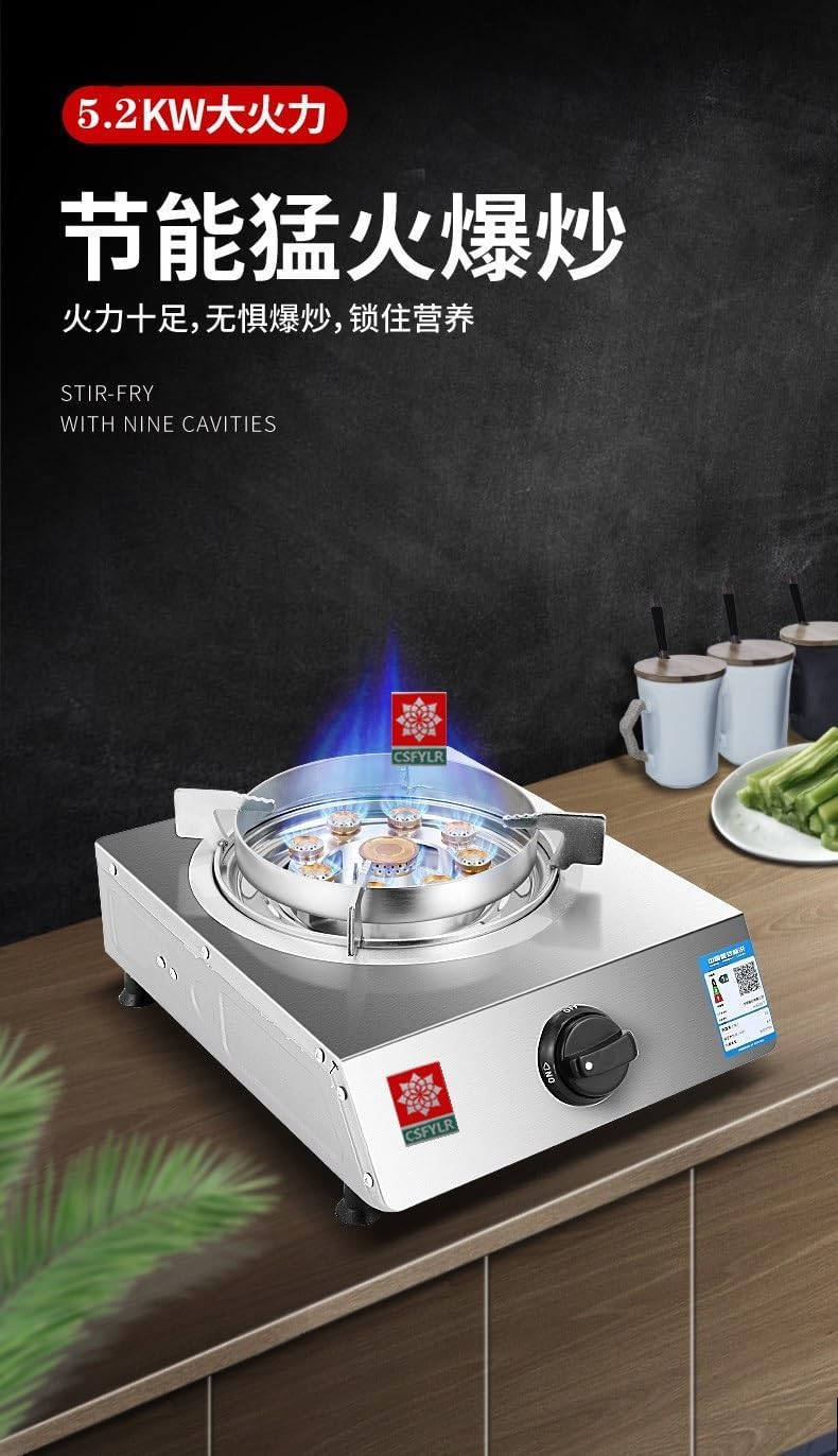 Portable Gas Stove,Cassette Stove,Max 17742.4BTU Single Burner Cassette Stove Piezo-Ceramic Ignition for Home Use Food Stalls and Canteens