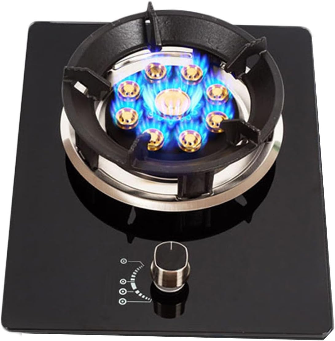 Single-Burner Gas Stove,Black Nine-Chamber High Flame Type Energy-Gathering Stove Frame,for Restaurant