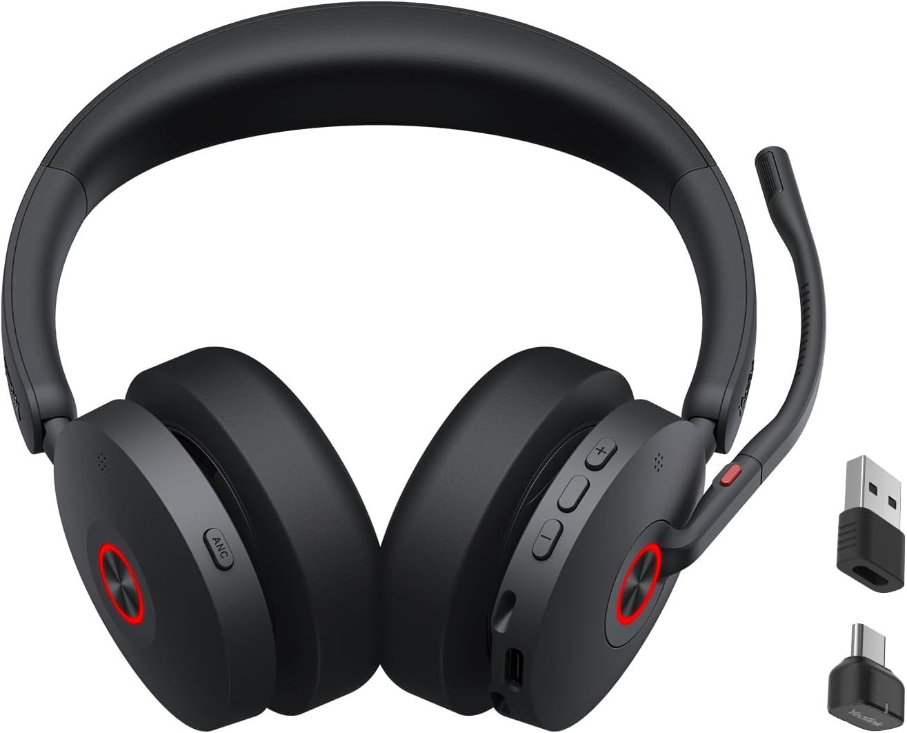 Yealink BH74 UC ANC Bluetooth Headset with Microphone for Hybrid Work, Microsoft Teams Premium Open Ofﬁce Certified Headsets with 6-mics Active Noise Cancellation, Zoom Certified, 65H Battery