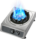 Stainless Steel Gas Stove,24566 BTU Desktop Single Burner,120min Timer Off,Flameout Protection,Easy to Clean,Suitable for Home Use (Size : NG)