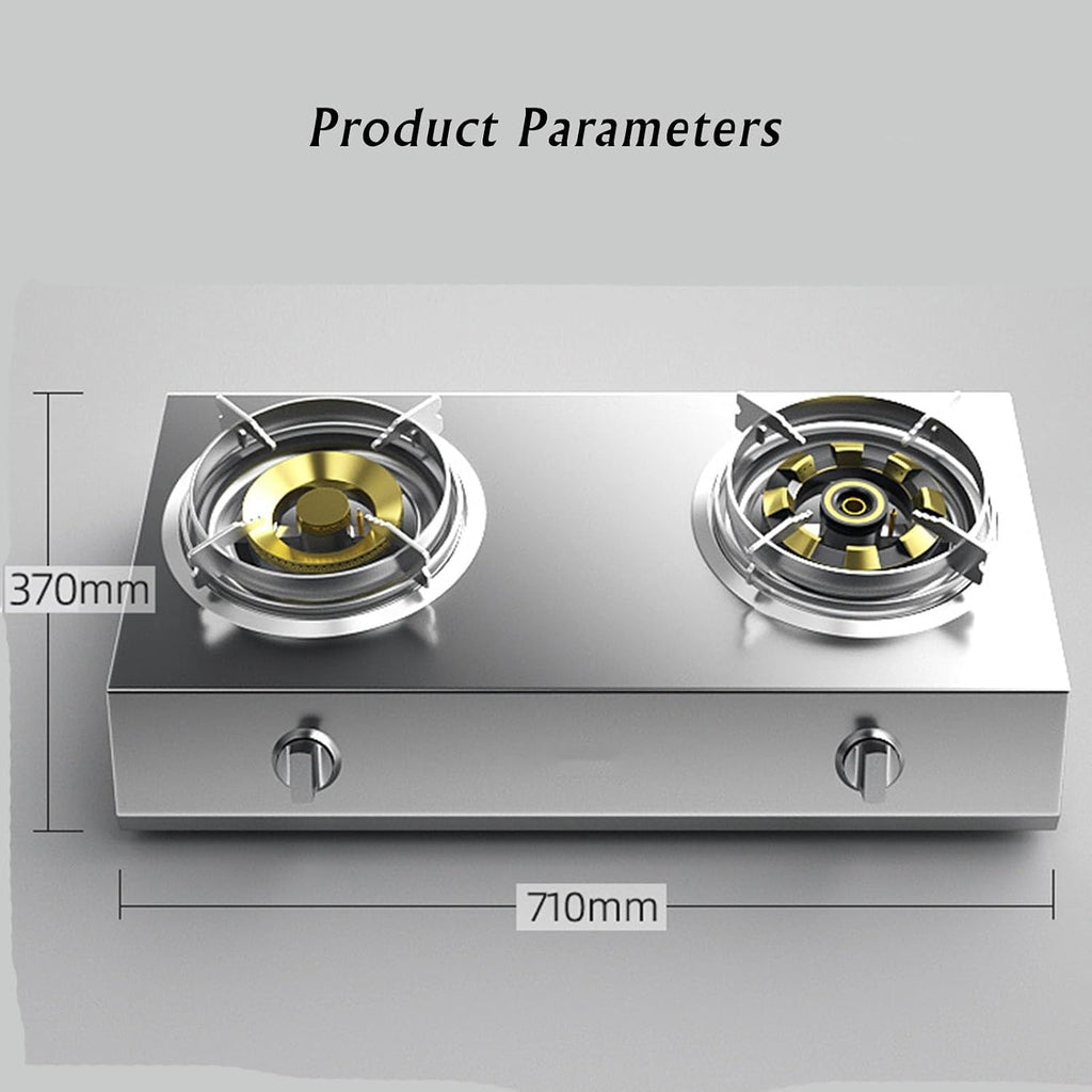 Propane Stove,2 Burners Portable Propane Stove,24566.4BTU High Power Stainless Steel Gas Cooktop for Kitchen Outdoor Camping RV and Apartments (Color : NG, Size : Style 2)
