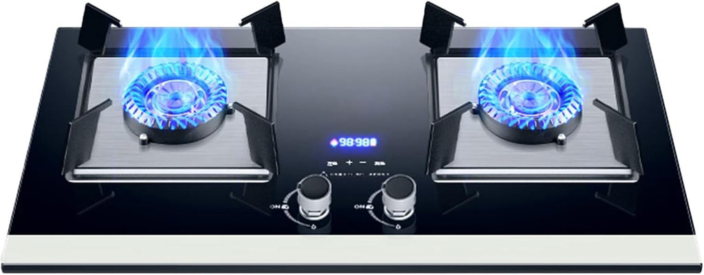 Propane Stove,2 Burners Portable Propane Stove,tempered Glass Gas Cooktop,Maximum 17060BTU Suitable for Home Kitchens and Dining Rooms (Color : NG, Size : Style 1)
