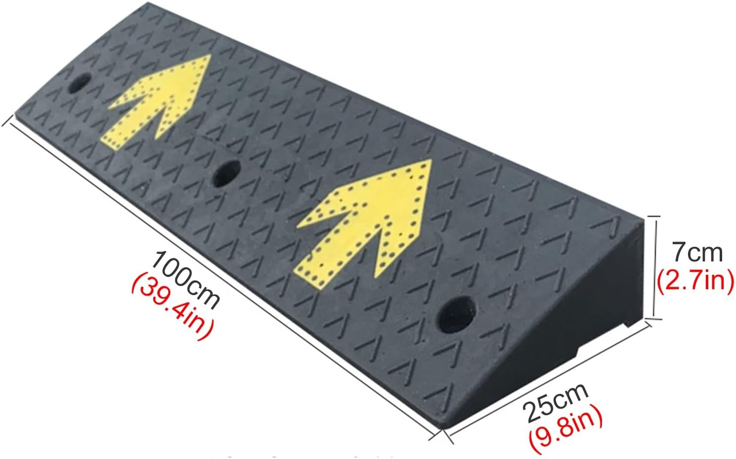 Portable Driveway Ramp Curb Ramp for Home/Garden Sheds/Garage/Front Door, Heavy Duty Rubber Threshold Ramps for Wheelchairs/Car/Scooters/Motorcycle(7cm/2.7in)