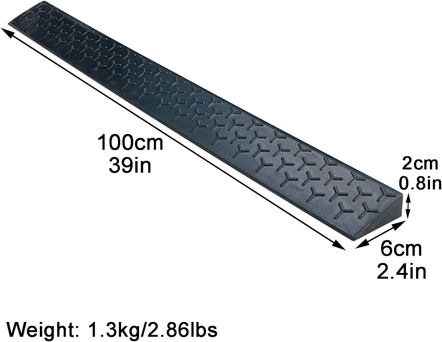 Rubber Curb Ramps Antislip Portable Rise Height Threshold Ramp with Stable Honeycomb Structure for Vehicle Truck(100 * 6 * 2cm/39 * 2.4 * 0.8in)