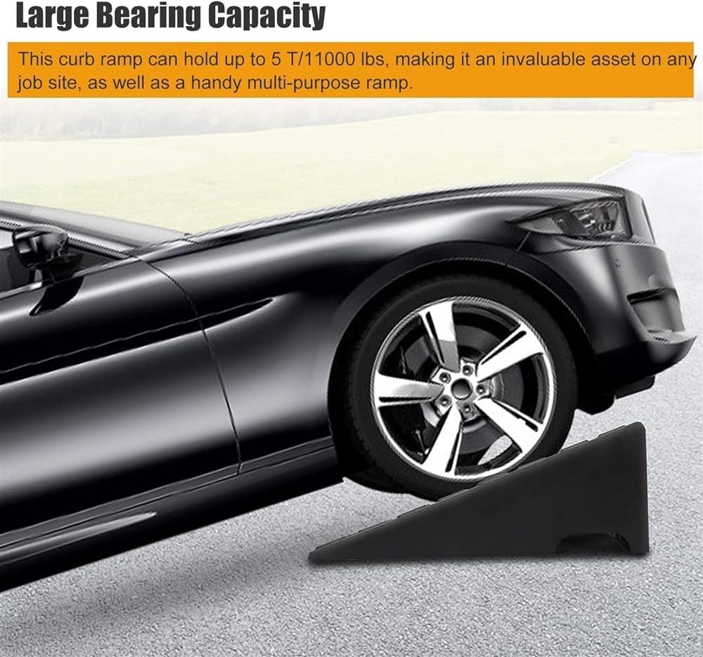 JIUYUEYA Rubber Curb Ramp 2 Pack,Heavy-Duty 6600 lbs Capacity Threshold Ramps, Driveway Ramps with Stable Grid Structure for Cars, Wheelchairs, Bikes (Size : 18cm/7in)