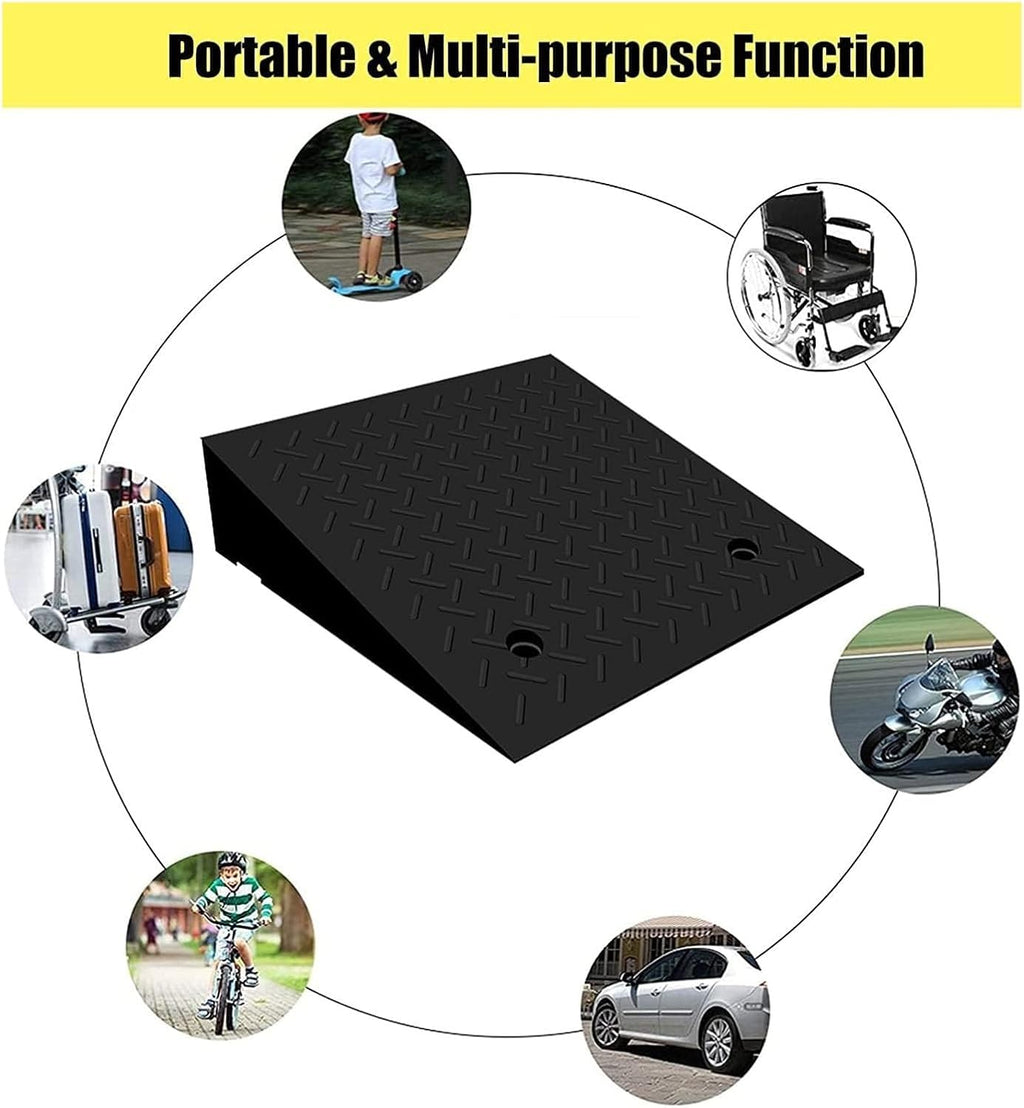Threshold Ramp Wheelchair Ramp Non-Slip Threshold Ramp Heavy Duty Rubber Scooter Ramp for Car Entrance Kerb Ramps Handicap Ramps Anti-Slip (Size : 16cm/6.5in Rise)